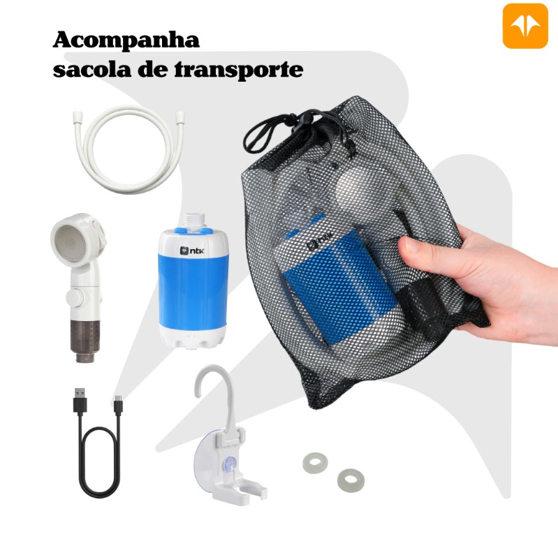 Chuveiro Ducha Recarregável Portátil NTK USB - Imagem 4